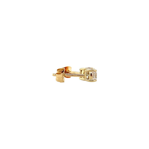 Gold stud earrings with zirconia Blush 14 crt