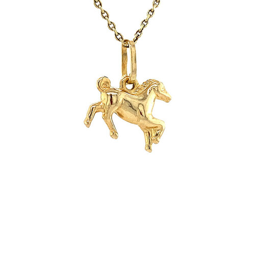 Gold pendant horse 14 crt