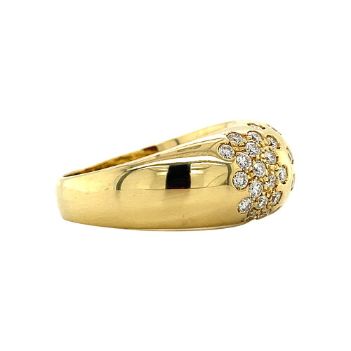 Gouden Bigli ring met diamant 18 krt