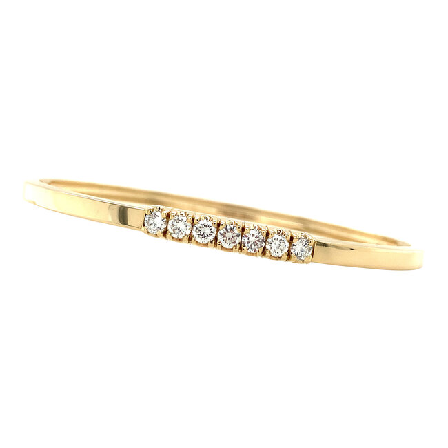 Gouden bangle met diamant 14 krt