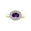 White gold ring with Amethyst and diamond 14 crt