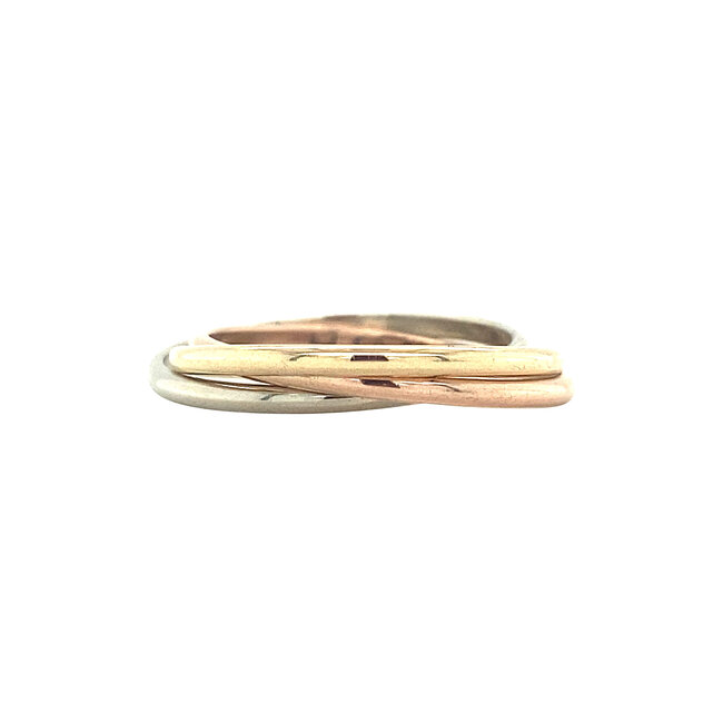 Tricolour gouden ring 14 krt