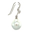 White gold earrings with diamond and pearl 14 crt