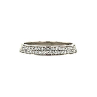 Witgouden Bigli ring met diamant 18 krt