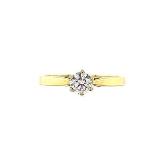 Gold-Solitärring mit Diamant 14 kt* neu