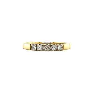 Gold memoir ring with diamond 14 kt