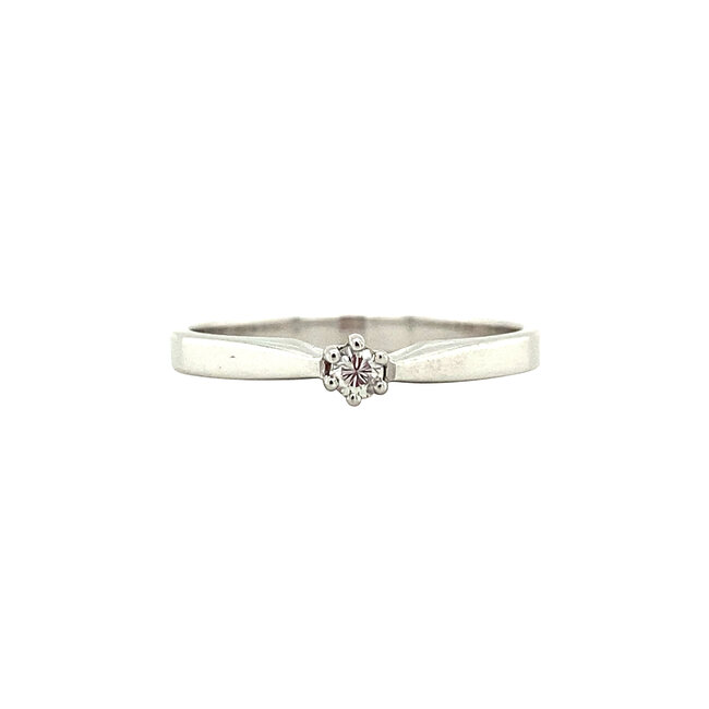 White gold solitaire ring with diamond 14 crt* new