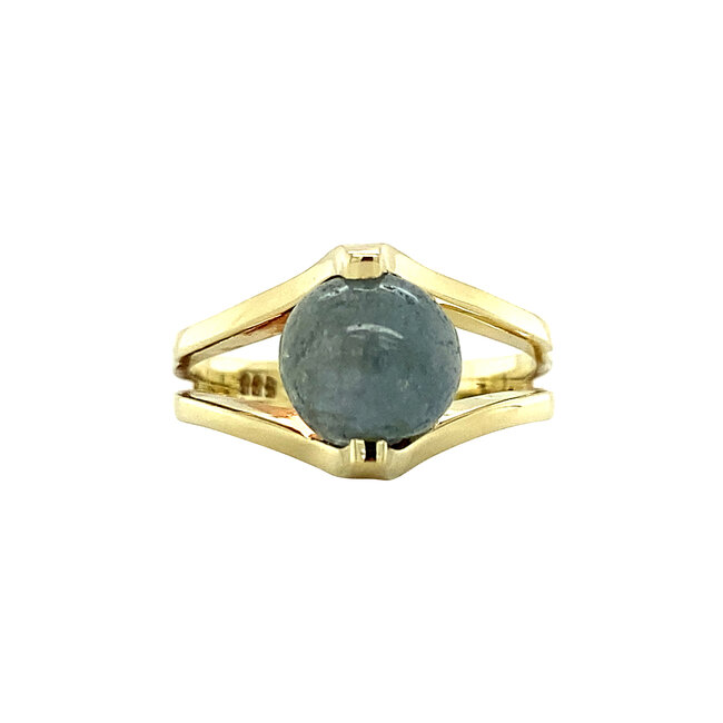 Goldring mit Aquamarin 14 Karat