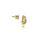 Gold stud earrings with pearl and diamond 14 crt