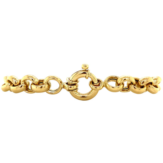 Gold jasseron bracelet 21.5 cm 14 crt