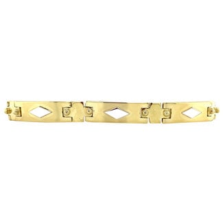 Gouden armband bicolour 21 cm 14 krt