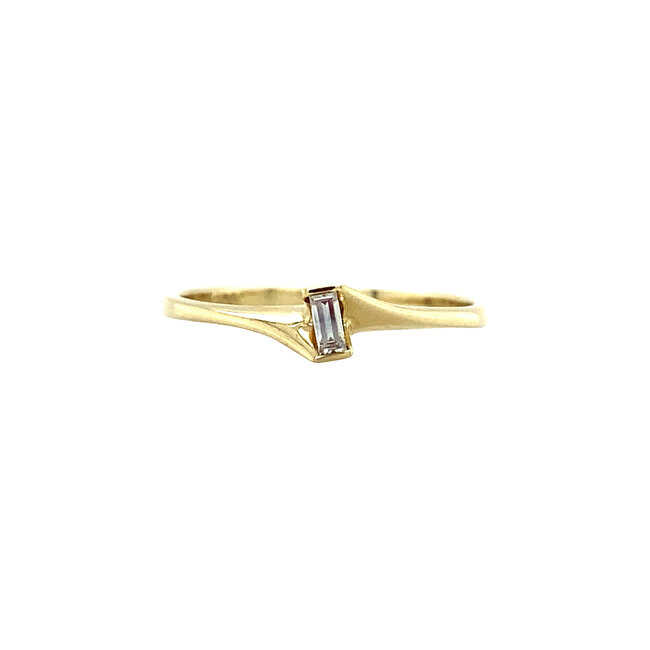 Gouden ring met diamant 14 krt