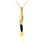 Gold necklace with mother of pearl and black stone 14 kt