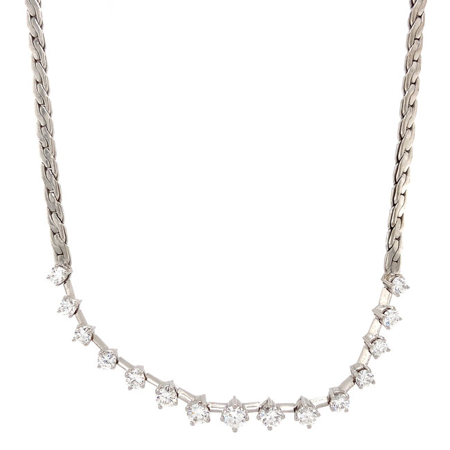 White gold choker with diamond 42 cm 18 kt