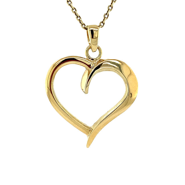 Golden heart pendant 14 kt