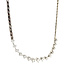 Witgouden choker met diamant 42 cm 18 krt