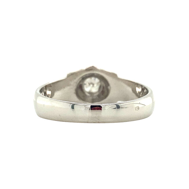 Weißgoldener kleiner Ring mit Diamant 18 Karat