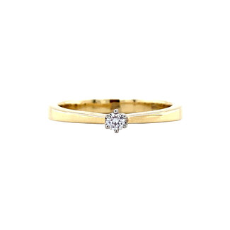 Gouden solitair ring met diamant 14 karaat* nieuw