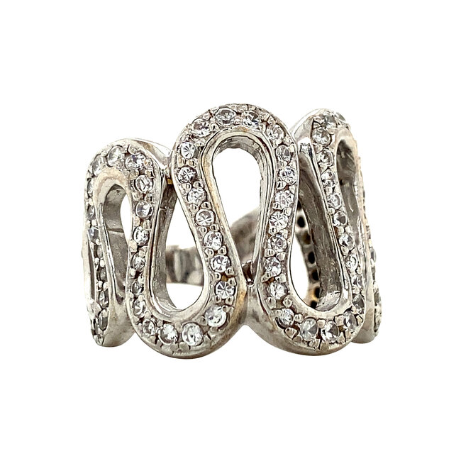 Witgouden ring met zirkonia 14 karaat