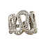 White gold ring with zirconia 14 karat
