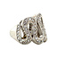 White gold ring with zirconia 14 karat
