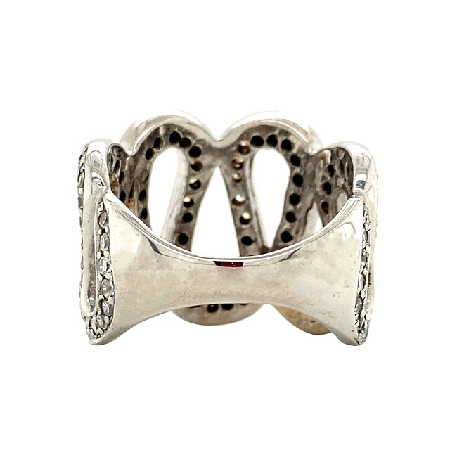 Weißgoldener Ring mit Zirkonia 14 Karat