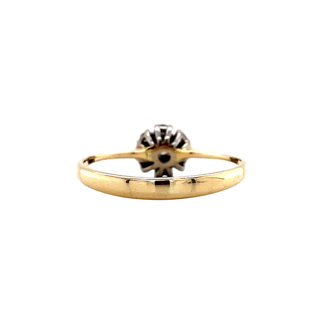 Gouden entourage ring met diamant 14 karaat