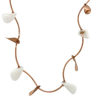 Roségold-Halsband mit weißen Steinen von 14 Karat