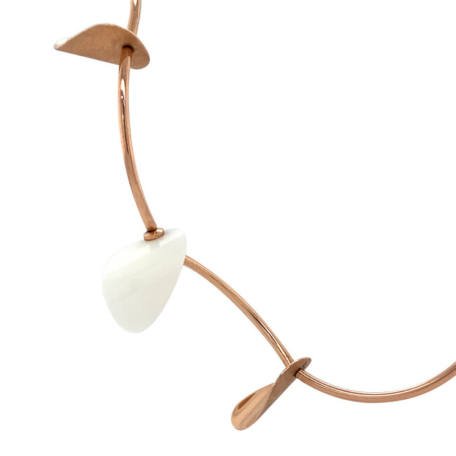 Roségoldenes Choker mit weißen Steinen 14 Karat