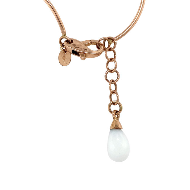 Rose gold choker with white stones 14 karat
