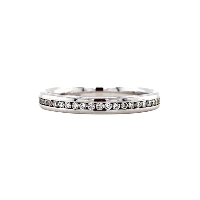 White gold alliance ring with diamond 14 karat