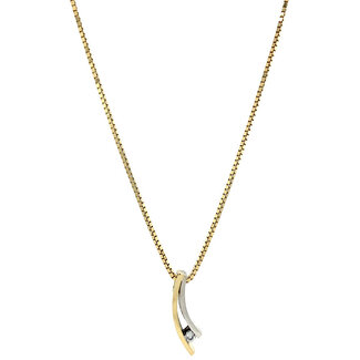 Goldhalskette mit Diamantanhänger R&C 14 Karat