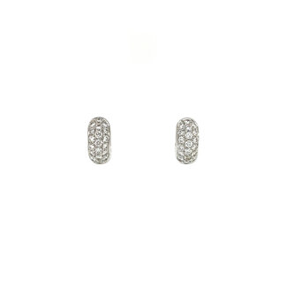 White gold folding earrings with diamond 14 krt