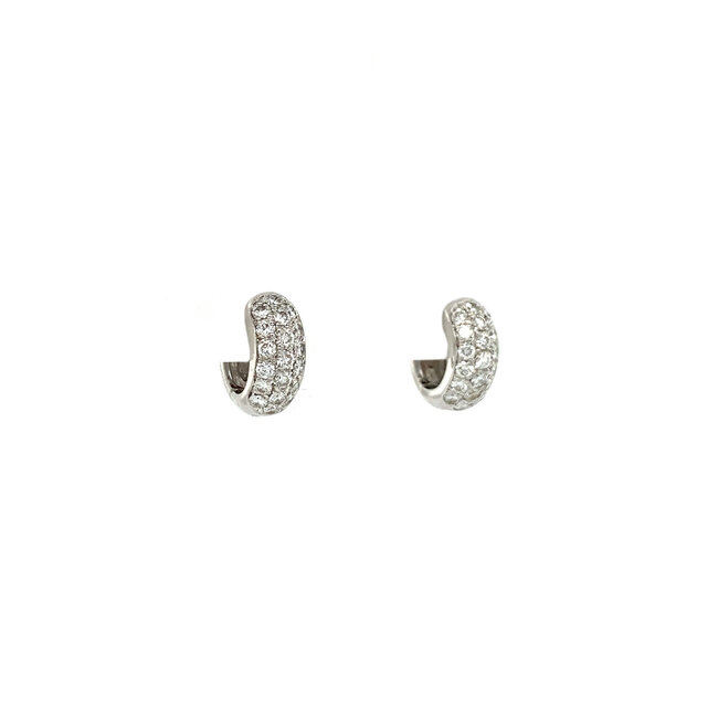 Weißgoldene Creolen mit Diamant 18 kt