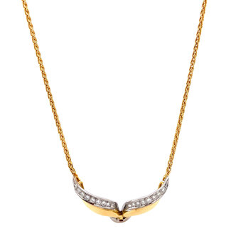 Goldhalsband mit Diamant 45 cm 18 Karat