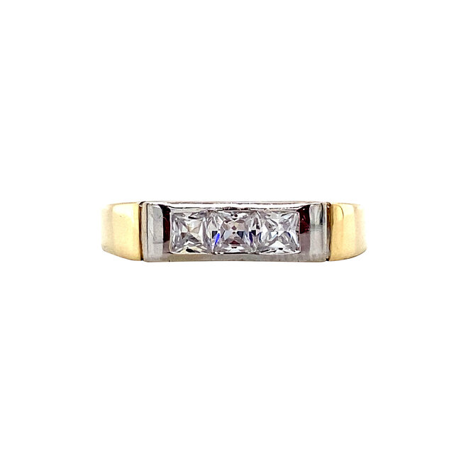 Goldener Ring mit Zirkonia 14 Karat