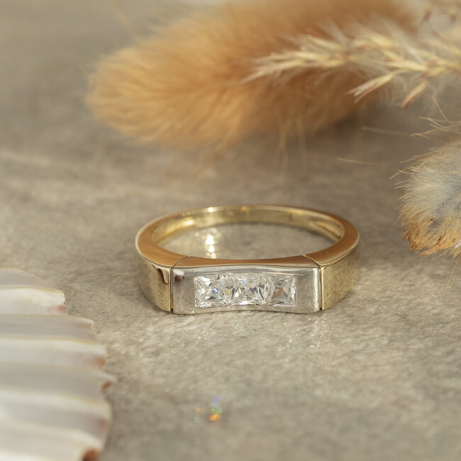 Gouden ring met zirkonia 14 karaat