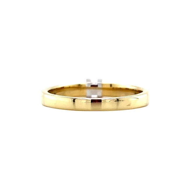 Gouden solitair ring met diamant 14 krt* nieuw