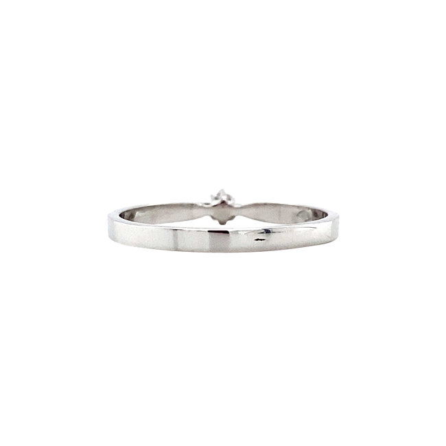 White gold solitaire ring with diamond 14 karat