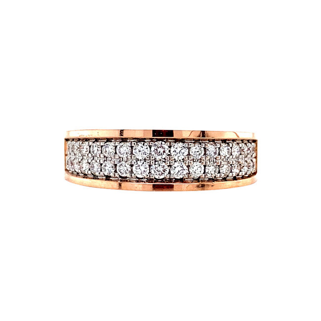 Rosegouden ring met diamant 14 krt* nieuw