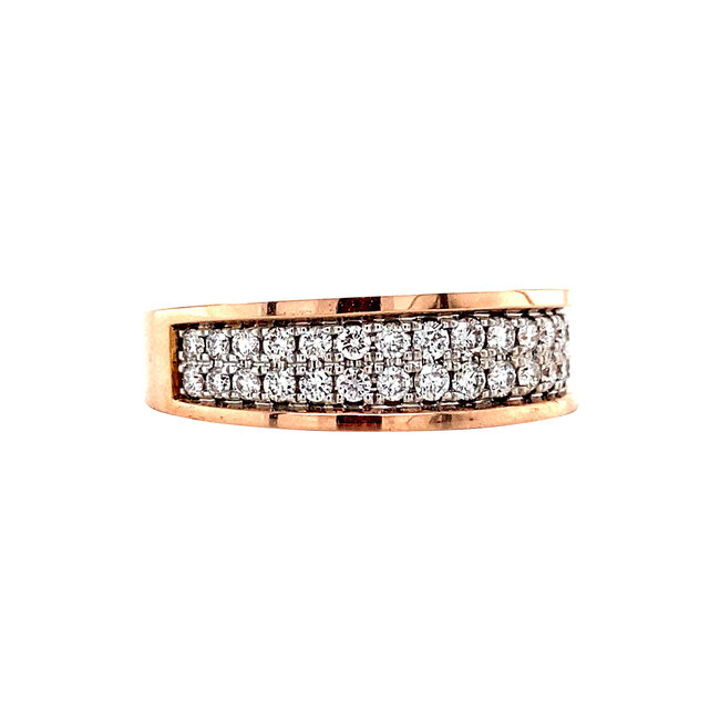 Rosegouden ring met diamant 14 krt* nieuw