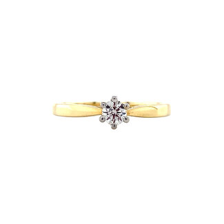 Gold solitaire ring with diamond 14 karat* new