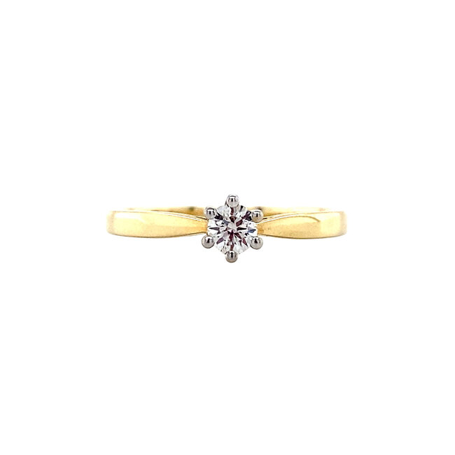 Gold solitaire ring with diamond 14 karat* new
