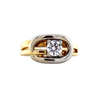 Goldener Ring mit Zirkonia 14 kt