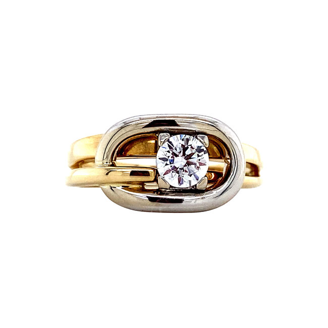 Goldener Ring mit Zirkonia 14 kt