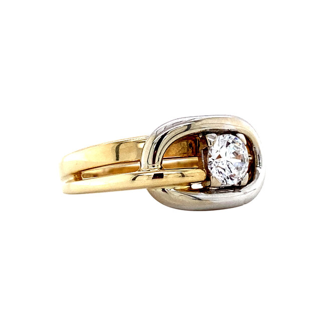 Goldener Ring mit Zirkonia 14 kt
