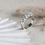 White gold row ring with diamond 18 crt