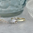 Bicolour golden solitaire ring with diamond 14 kt