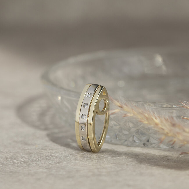 Gold pendant with diamond 14 kt