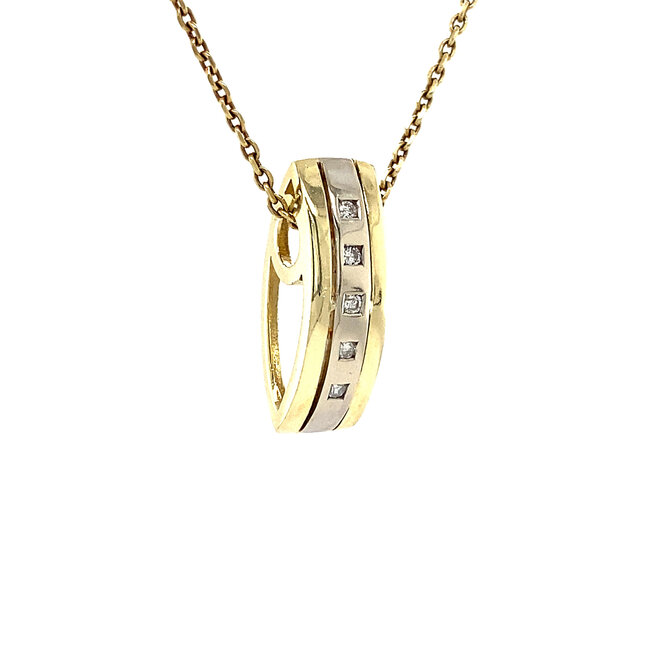 Gold pendant with diamond 14 kt